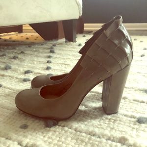 Grey Leather Heel